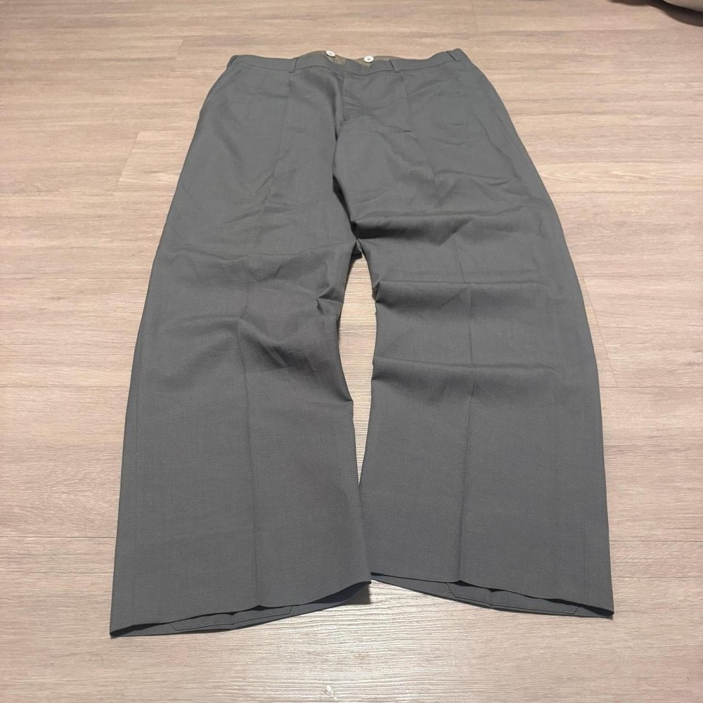 32x30 Gray Pleated Baggy Wide Leg Dress Pants Y2K Grunge